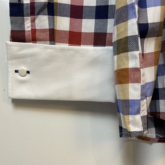MorCouture Mens Multicolor Plaid Button Up Dress Shirt Size XL XXXL 4XL - Picture 7 of 12